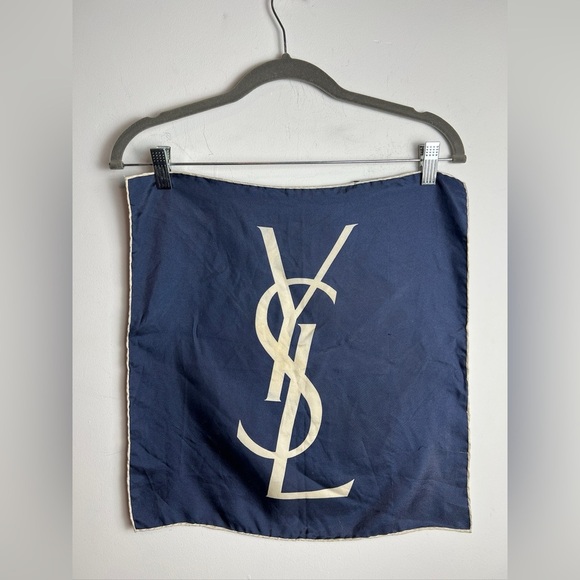 Yves Saint Laurent Blue and White Scarf - Picture 1 of 9